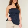 Ultra lavt sittende minishorts i khaki twill