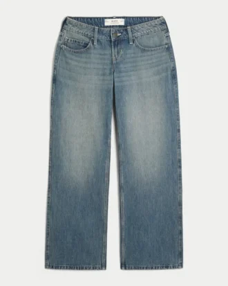 Ultra lavt sittende, mørkvaskede baggy jeans