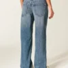 Ultra lavt sittende, mørkvasket baggy jeans