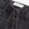 Ultra lavt sittende, vasket, svart baggy jeans med snøring