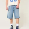 Under kneet Medium vask Superbaggy denimshorts
