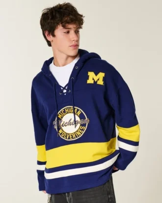 University of Michigan Wolverines grafisk hockey-trøye med hette