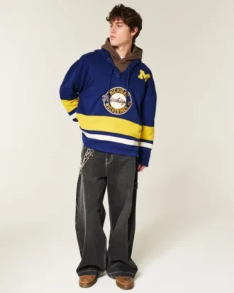University of Michigan Wolverines grafisk hockey-trøye med hette