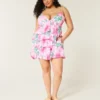 V-hals med volanger, babydoll minikjole