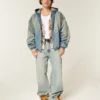 Vasket denim skaterjakke