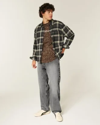 Vasket grå skaterbaggyjeans