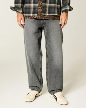 Vasket grå skaterbaggyjeans
