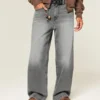 Vasket grå superbaggy jeans