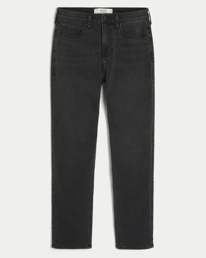 Vasket svart atletisk skinny jeans