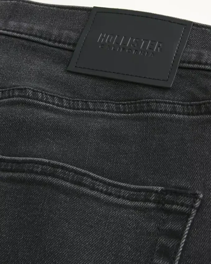 Vasket svart atletisk skinny jeans