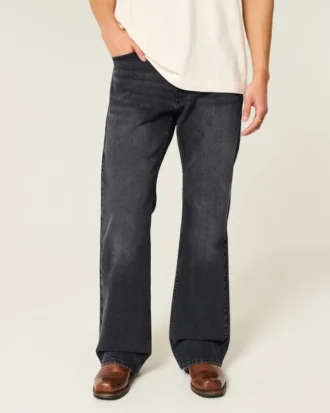 Vasket svart avslappet bootcut-jeans Vasket svart avslappet bootcut-jeans