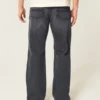 Vasket svart avslappet bootcut-jeans