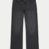 Vasket svart avslappet bootcut-jeans