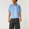Vasket svart baggy denimshorts