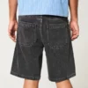 Vasket svart baggy denimshorts