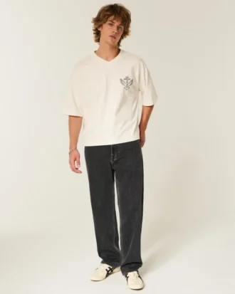 Vasket svart baggy jeans
