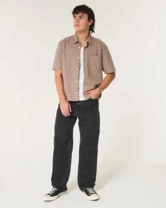 Vasket svart baggy jeans