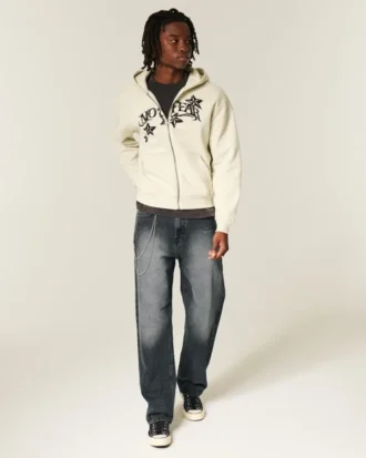 Vasket svart baggy jeans