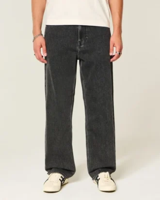 Vasket svart baggy jeans