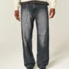 Vasket svart baggy jeans