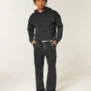 Vasket svart baggy malerjeans