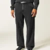 Vasket svart baggy malerjeans