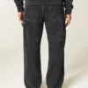 Vasket svart baggy malerjeans