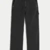 Vasket svart baggy malerjeans