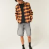 Vasket svart denim baggy malershorts