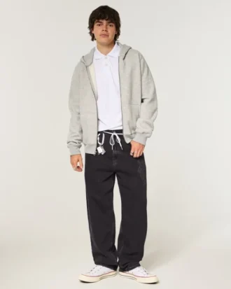 Vasket svart Dragon Graphic Skater Baggy Jeans