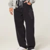 Vasket svart Dragon Graphic Skater Baggy Jeans