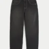 Vasket svart Good Luck brodert skaterbaggyjeans