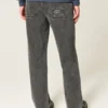Vasket svart logo grafisk baggy jeans