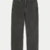 Vasket svart logo grafisk baggy jeans