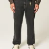 Vasket svart løs malerjeans