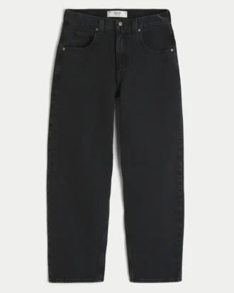 Vasket svart skaterbaggyjeans