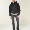 Vasket svart slim straight jeans