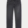 Vasket svart slim straight jeans