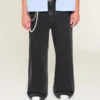 Vasket svart Star Graphic Super Baggy Jeans