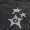 Vasket svart Star Graphic Super Baggy Jeans