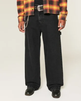 Vasket svart Super Baggy Painter Jeans