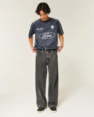 Vasket svart superbaggy jeans