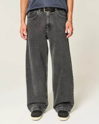 Vasket svart superbaggy jeans