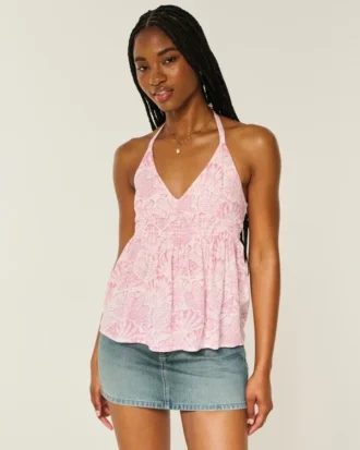 Vevd halterneck-babydoll-top