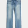Y2K Distressed Medium Wash Straight Jeans