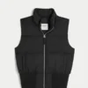 Y2K-vest med hette og fuskepels