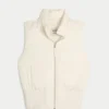 Y2K-vest med hette og fuskepels